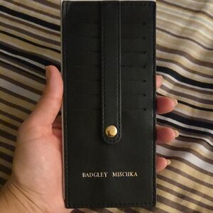 Badgley Mischka Black and Gold Card Holder